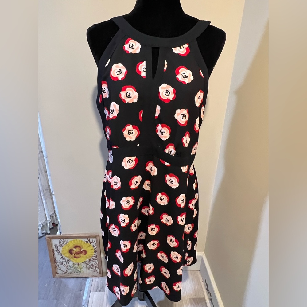 Pink and red rose floral dress